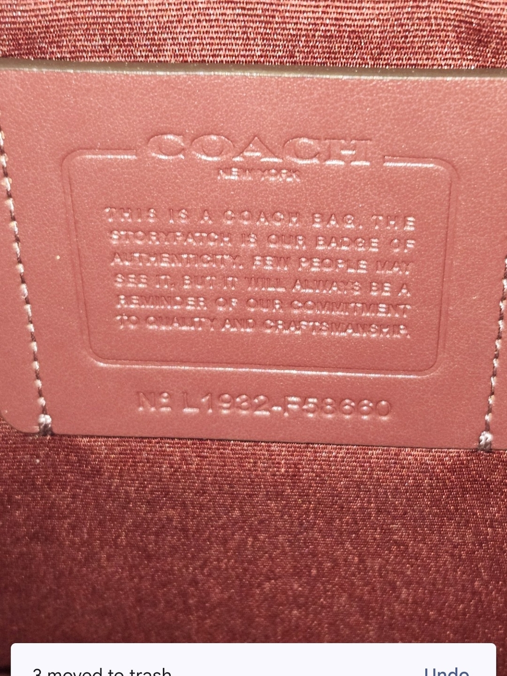 Coach Derby Tote Soft Pebbled Leather -Pristine Condition - Picture 3 of 7